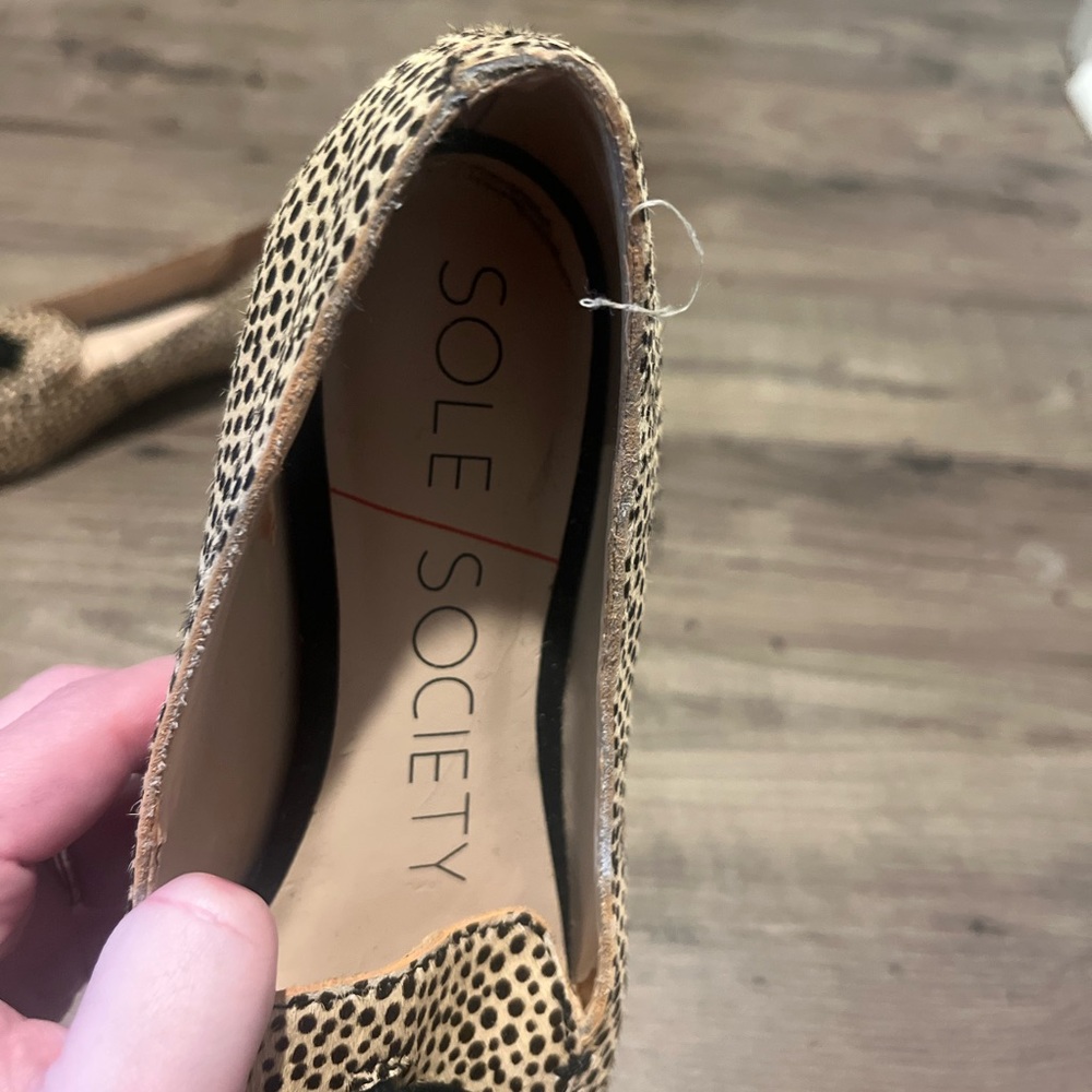 Sole Society Hadlee Dotted Leopard Print Hair Calf Tassel Loafers – Size 5 - Picture 6 of 12